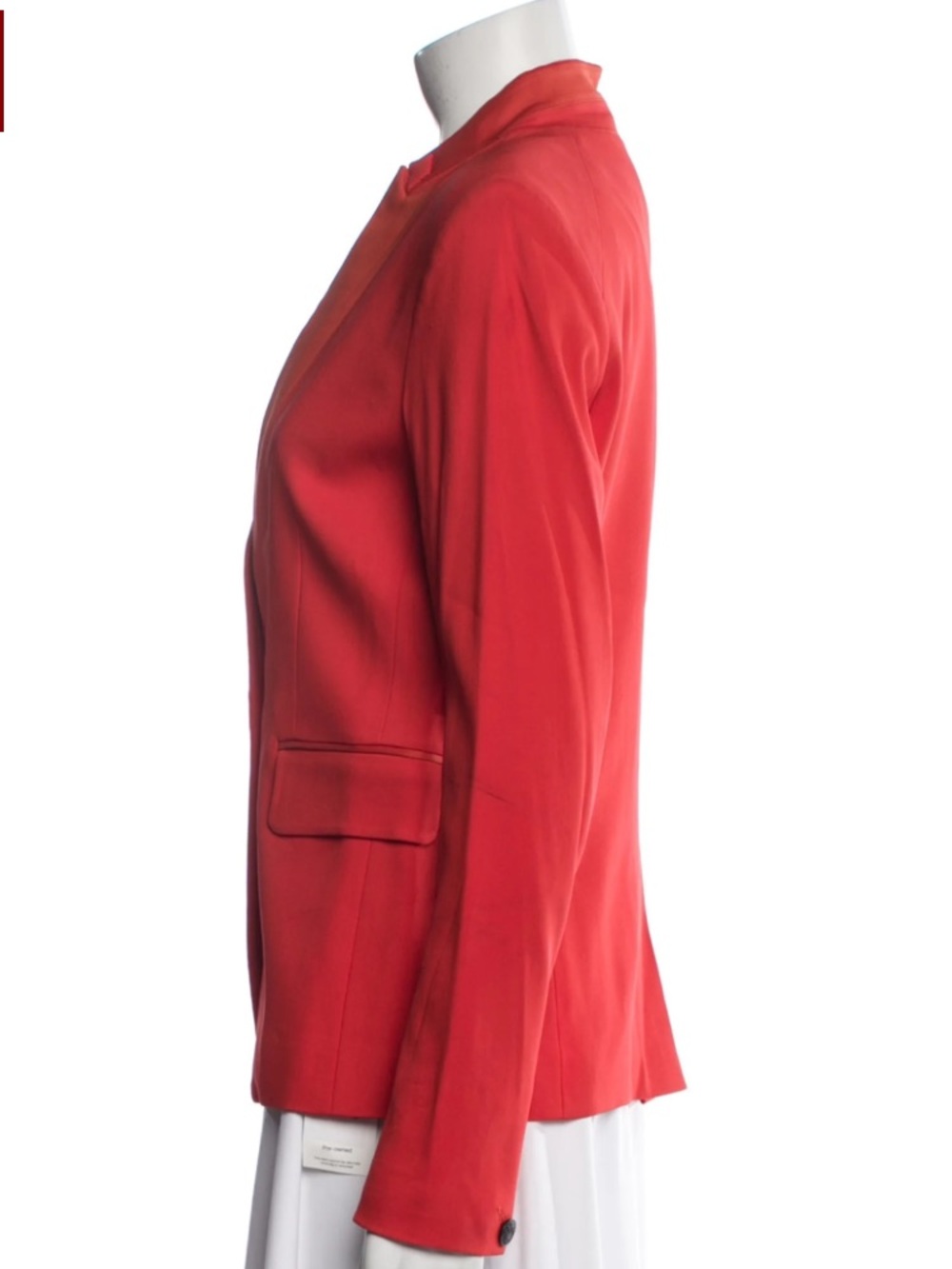 Rag & Bone Orange Blazer Satin Lapel One Button (stand collar)  Sz S/4 - Picture 6 of 12